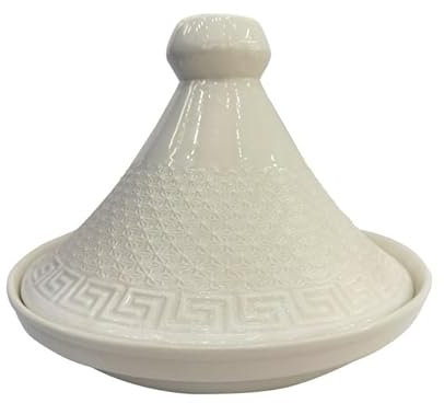 Plat à Tajine en Porcelaine Clélia 25cm Blanc