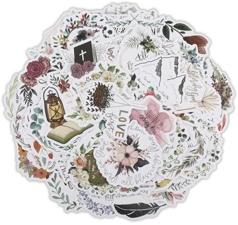 100PCS Bibel Schrift Aufkleber Inspirierende Christliche Scrapbook Aufkleber Wasserdichte Vinyl Bibel Journaling Zubehör Aufkleber für Wasserflasche Telefon Laptop Gitarre Religiöses Geschenk