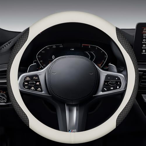 Linzrcrry Mikrofaser Leder Lenkradabdeckung Auto Lenkradbezug Auto Winter Zubehoer Wasserdicht Und Atmungsaktiv LenkradhüLle Universal GrößE 38 cm rutschfest