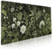 Gaming-Mauspad mit botanischen grünen Blättern, XXL, Beige, Pflanze, Schwarz, ästhetisch, erweitert, groß, rutschfeste Gummiunterseite, genähter Rand, lange Tastatur-Mauspad für PC, Computer, Laptop,