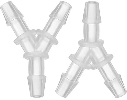 PATIKIL Raccordo Portagomma T Plastica 1/8 2Pz Uguali Forma Y Giunto 3 Vie Splicer Mender Adattatore Unione Incrocio Diviso per Tubi Aria Acqua Carburante Gas Liquido, Trasparente