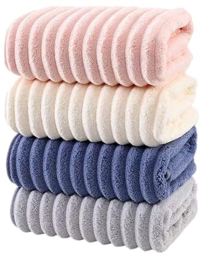 Spydge 4 stück Handtuch 35 * 75cm Gesichtshandtücher Multicolor Weiche Mikrofaser Handtücher Schnell Trocknende Mikrofaser-Handtücher für Reisen Urlaub Fitness und Yoga