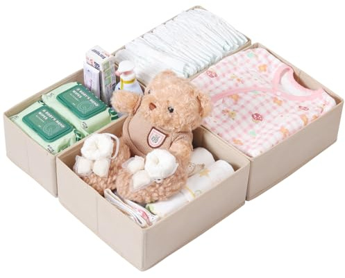 ORLISA 6er Set Schubladen Organizer kompatibel mit PAX Kleiderschrank 75x58 cm, Faltbar Stabil, Aufbewahrungsboxen für Kleidung, in Beige
