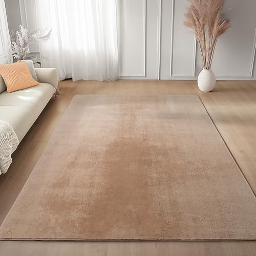 Carpettex Kurzflor Teppich- 140x200cm Rechteckig, rutschfest & Waschbar, Weich und Modern, Einfarbiges Design für Wohnzimmer, Schlafzimmer, Küche & Kinderzimmer