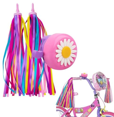 TidySphere 1 Paar Kinder Fahrrad Luftschlange,Fahrradklingel Lenkerfransen,Fahrradzubehör für Kinder, Bunte Bänder als Dekoration für den Lenker von Rollern,Kinderfahrrad Dekoration