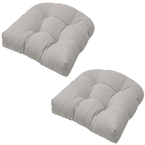 SJMDMZD U-Form Stuhlkissen 2er Set, Sessel Kissen Zurück Sitzkissen Pad 48x48 cm, Sitzpolster Outdoor Wasserfest, Bequemes Sitzpolster für Gartenmöbel Oder Stuhl F