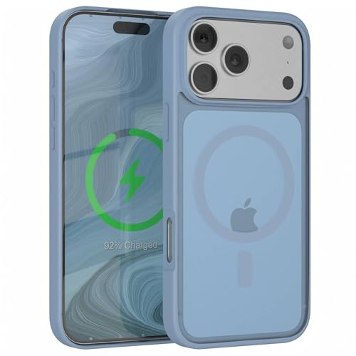 EAZY CASE Ultra Schutz Outdoor Hülle kompatibel mit iPhone 17 Pro Max kompatibel mit Qi-Charging, hochwertige Schutzhülle mit Aufprallschutz, Handyhülle mit Kameraschutz, Hell Blau - Qi Charging