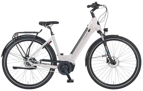 Prophete Geniesser 3.3 E‑Citybike 28 – Wave‑Rahmen 48 cm, Enovation Mittelmotor 250 W / 70 Nm, integrierter 360 Wh Akku, Nexus 7‑Gang, hydraulische Scheibenbremsen, 110 km Reichweite