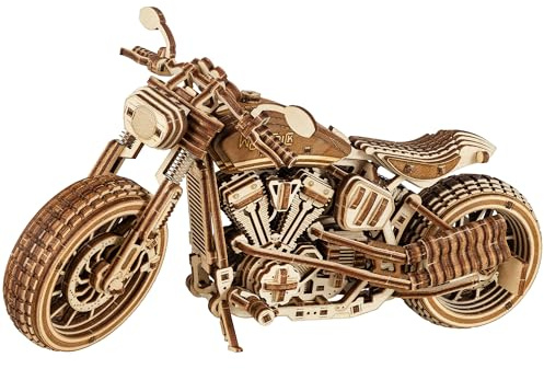 Wood Trick Iron Pony 3D Holzpuzzle für Erwachsene zum Bauen | [412 Teile] Individuell Anpassbares Motorrad - Mechanischer DIY Holzmodellbausatz für Erwachsene