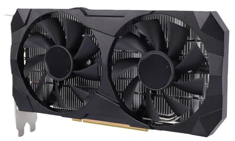 Plyisty Tarjeta Gráfica RTX 2060 6GB GDDR6 para Juegos de PC de Escritorio, Tarjeta de Video PCIe 3.0 X16 de 192 bits con Ventiladores Duales Soporte HDMI DisplayPort DLSS