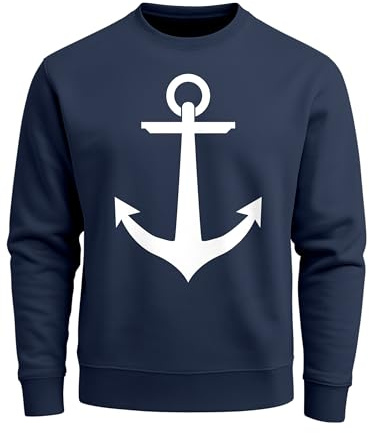 Neverless Sweatshirt Herren Anker Anchor Rundhals-PulloverNeverless®