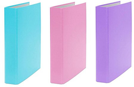 3x Ringbuch / DIN A5 / 2-Ring Ordner / Farbe: je 1x türkis, pink und lila