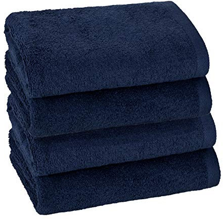 PremiumShop321 4er Set Handtuch 50x100 cm - 500g/m² ohne Bordüre-Marine