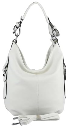 OBC Damen Tasche Shopper Hobo-Bag Henkeltasche Schultertasche Umhängetasche Handtasche Crossover CrossBag Damentasche Reisetasche Beuteltasche (Weiß)