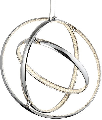 Searchlight 5013-3CC Rings Three Light Ceiling Pendant Light in Chrome with Crystal Glass