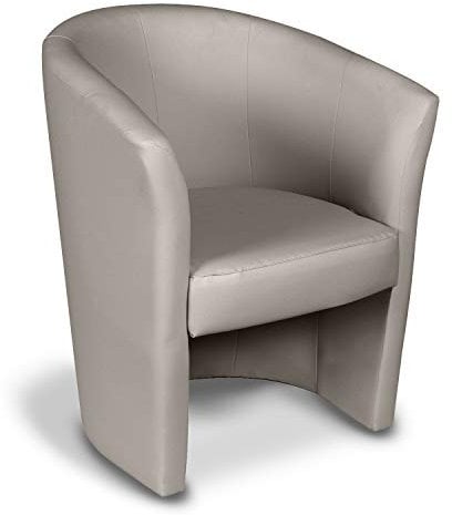 Dmora - Sessel Abrera, Wohnzimmersessel, gepolsterter Sitz, Stuhl mit Armlehnen aus Kunstleder, 64x63h76 cm, Grau