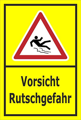 Melis-Folienwerkstatt Schild Vorsicht Rutschgefahr - 30x20cm - Bohrlöcher - 3mm Hartschaum – 20 VAR S00018-135-C