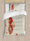 ABAKUHAUS Vintage Duvet Cover Set, Rose Antique Flowers, Bedding Set 2 Pieces with 1 Pillow Shams, 130 x 200 cm - 70 x 50 cm, Beige Cream Red