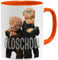 OM3® - Oldschool - Tasse | Keramik Becher | 11oz 325ml | Beidseitig Bedruckt | Orange