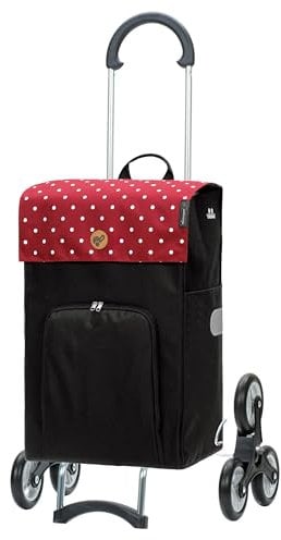 Andersen Einkaufstrolley - klappbar - 49 Liter - Treppensteiger - mit Kühlfach - belastbar 40 kg - Stahlgestell - Trolley - Rad Ø 15 cm - Scala Shopper Malit rot
