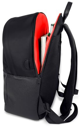 RANZN BLK Rucksack für Damen und Herren. Schwarz, elegant und urban. Tagesrucksack, Diebstahlsicher mit Laptopfach - 40 cm groß, 22l Stauraum (Rosenquarz)