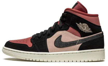 NIKE Damen WMNS AIR Jordan 1 MID Basketballschuh, Partikel Beige Black Canyon Rust Sail BRT Mango, 41.5 EU, Particle Beige Black Canyon Rust Sail BRT Mango, 43 EU