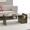 [en.casa] Couchtisch Bollnäs mit Ablagefach 90 x 45 x 35 Wohnzimmertisch Sofatisch Eiche dunkel