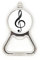 Black Music - Chiave di violino in metallo bianco, apribottiglie, in acciaio INOX