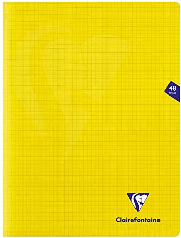 Clairefontaine 343312C - Packung mit 10 Heften Mimesys DIN A4+, 24x32cm, 24 Blatt kariert, 90g, Einband PP, Gelb, 1 Pack