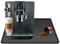Ezebesta Silikonmatte unter Kaffeemaschine mit Lippe Kaffeemaschine Gerät Automatische Maschinen Espresso Zubehör Schwarz Multifunktionale Gummi Basis Matte (18,9 x 11,8)