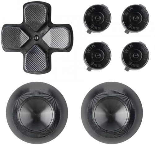 Yiootop Boutons de rechange en alliage d'aluminium pour manette de Playstation 5 et ABXY Bullet D-pad Mod - Kits de boutons de rechange pour manette de PS5 (Chromé)