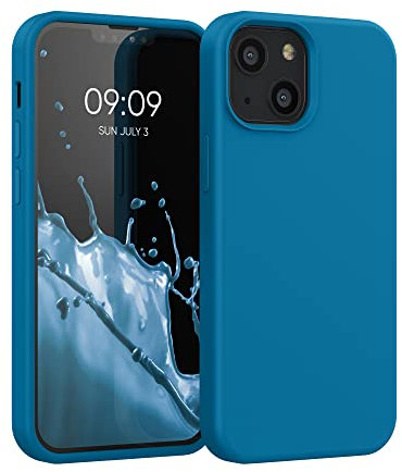 kwmobile Case Compatible with Apple iPhone 13 mini Case - TPU Silicone Phone Cover with Soft Finish - Caribbean Blue