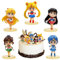 Sailor Moon Kuchen Topper, 5 Stück Sailor Moon Anime Figuren, Mini Figuren Set, Sailor Moon Actionfiguren Modell, Figures Cake Topper, Mini Figuren Spielzeug für Kinder Geburtstag Kuchen Dekoration