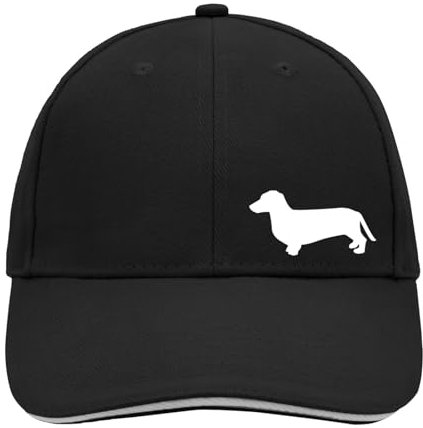 Huuraa Cappy Mütze Dackel Silhouette Geschenk Black/Light Grey Dackel Präsent