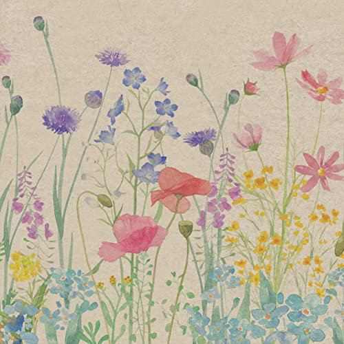 25 Servietten Blumenwiese pastell Recycling umweltfreundlich 33x33 cm