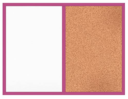 Kombitafel Whiteboard und Kork Pinnwand Magnettafel Korktafel Wandtafel Tafel 60x40 cm Rosa