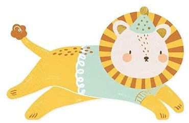 Servietten Shape-Servietten LÖWE Bunte Geburtstags-Deko Kinder-Geburtstags-Feier Tisch-Deko Geburtstag Mädchen Junge Mottoparty Wilde Tiere & Safari Sommerfest 20 Servietten
