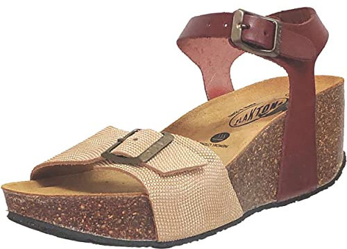 PLAKTON, So keep 876123 Honduras/Vaqueta, Femme Nu-pied Marron satiné - 38 EU