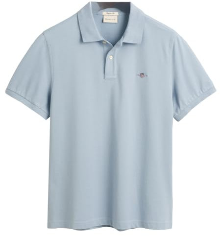 GANT Mens Piqué Polo Shirt Dove Blue S