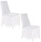 My Palace Stuhlhussen Bianca - mit Rüschen 2er Set elastische Stretch Hussen für Stühle Hochzeit abnehmbare und waschbare Stuhlbezüge Chair Cover, Stuhl Sitzbezug, Stuhlüberzüge weiß Weiss