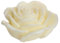 Bougie parfumée de qualité supérieure en forme de fleur de rose ivoire en cire de soja et mèche en coton, parfum rose, dimensions : H x Ø env. 7 x 12 cm 265 g