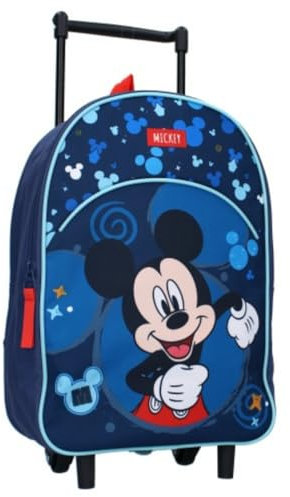 mybagstory - Trolley – Mickey Mouse – Blue – Child – School – Kindergarten – Daycare – Primary – Boy School Bag – Size 33 cm – Adjustable Straps – Wheels – Gift Idea, Blue, 33 cm, Classic