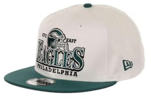 New Era Philadelphia Eagles NFL White Original Teamcolour Helmet Green 9Fifty Snapback Cap - One-Size