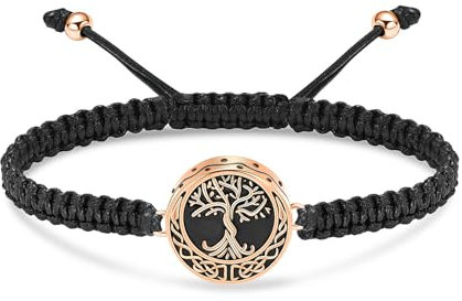VCCWYQK Baum des Lebens Urne Armband für Asche für Frauen Männer Einäscherung Schmuck Adjustable Memorial Keepsake Seil Armband