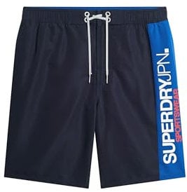 Superdry Herren 19-Zoll Sportswear Boardshorts aus recyceltem Material mit Logo Kräftiges Marineblau XL