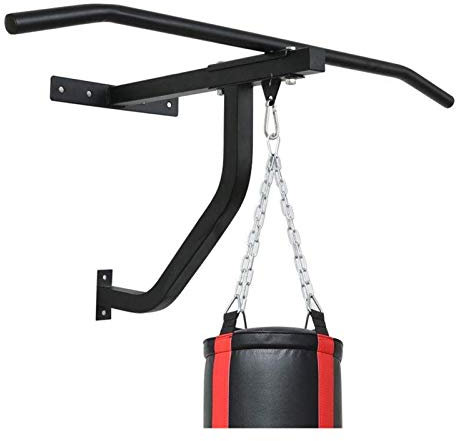 Schwere Boxsack-Wandhalterung,mit Klimmzugstange,schwere Fitnessstudio-Eisen-Klimmzugstange mit Boxsack-Halterung,an der Wand montierter Deckenrahmen,Outdoor-Fitness-Boxen