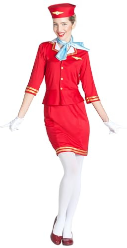 Boland - Kostm Stewardess, 6-piece, fancy dress costume for theme party, Halloween or carnival, flight companion costume for adults and children