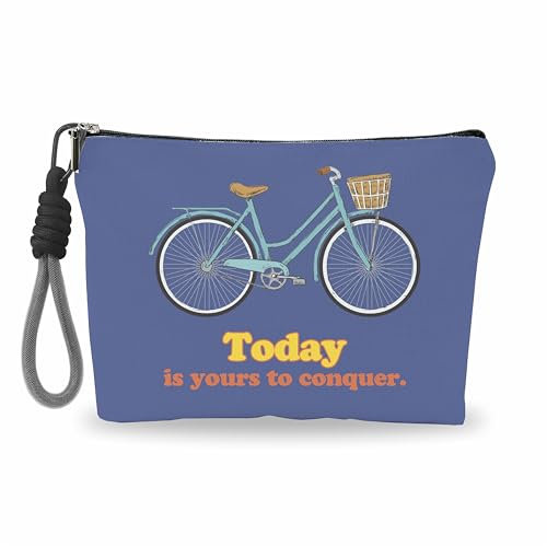 luixd Make-up-Tasche, Kosmetiktasche mit Handschlaufe-A, Tasche mit Fahrradmotiv
