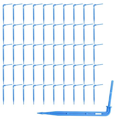 JCUGSBS 50 Pièces Goutteur Irrigation, Micro Asperseur Goutte à Goutte pour Tube 4/7 mm, Goutteur d'irrigation,kit d'irrigation, Serre, quincaillerie de Jardin(Bleu)