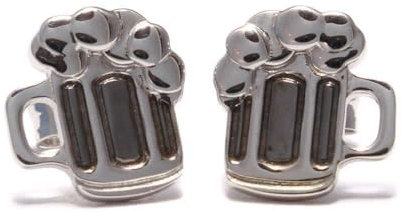 Bierkrug Ohrstecker aus recyceltem 925 Sterling Silber